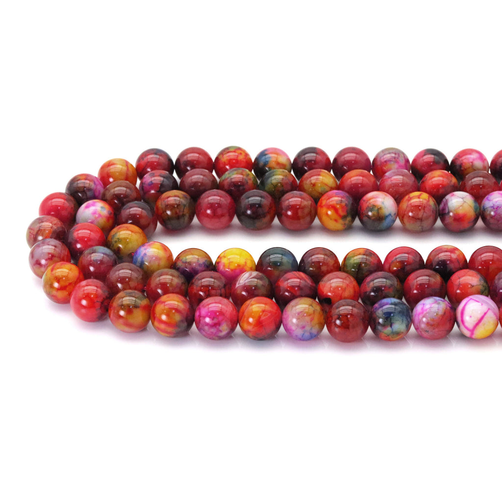 12mm/14mm Orange Blue Agate Round Smooth Beads, Sku#U1805