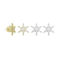 Clear CZ Snowflake Stud Earrings, Sku#A414