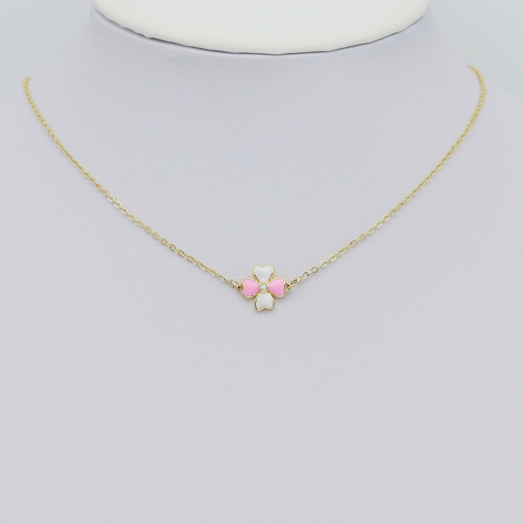 Dual Color Colorful Enamel Clover Connector Charm/Necklace, Sku#Y914