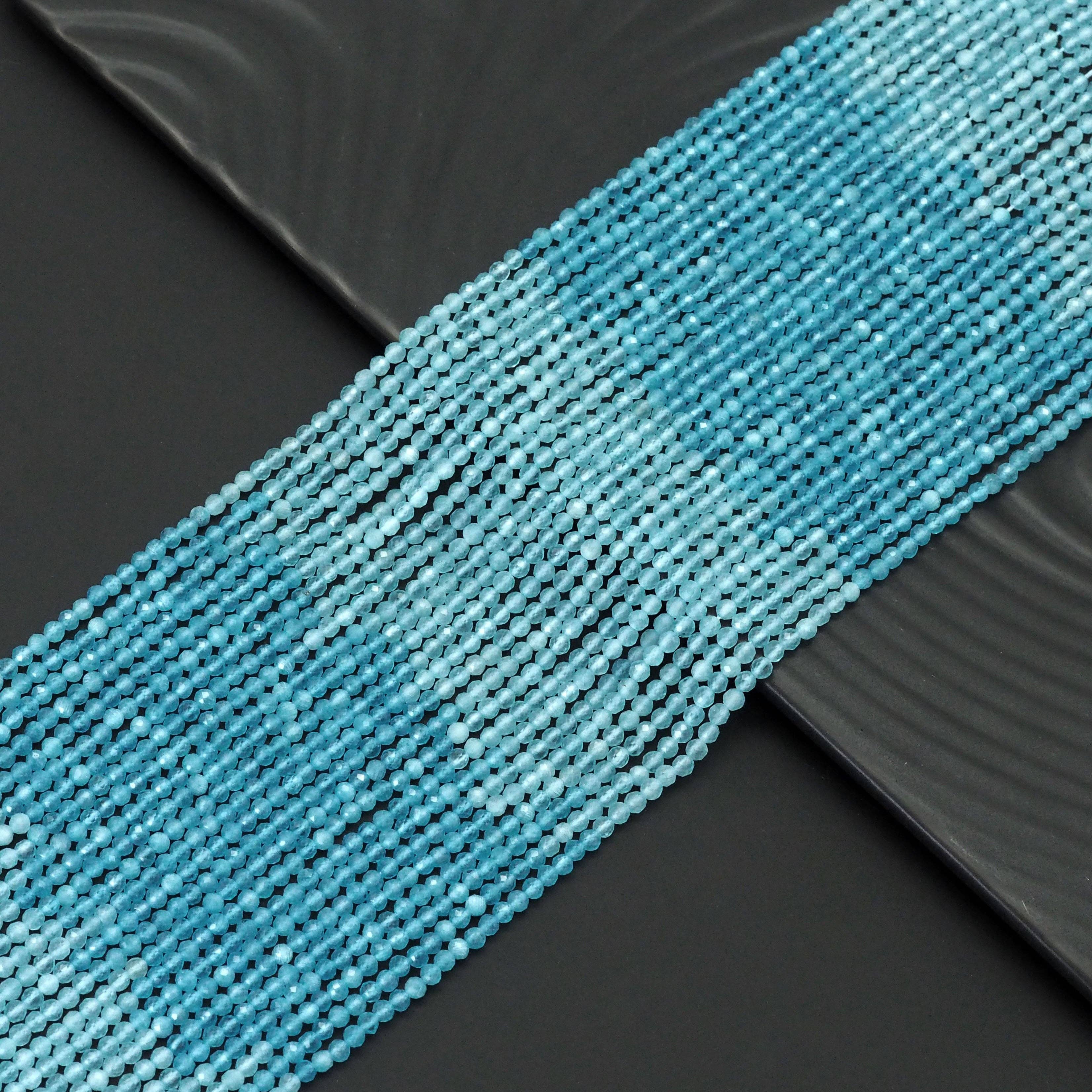 Blue Cat's Eye Round Faceted Beads, Sku#U1759