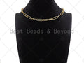 Gold Finish 18 Large Paperclip Link Necklace