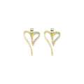 Gold CZ Heart Sahpe Charm, Sku#LK886