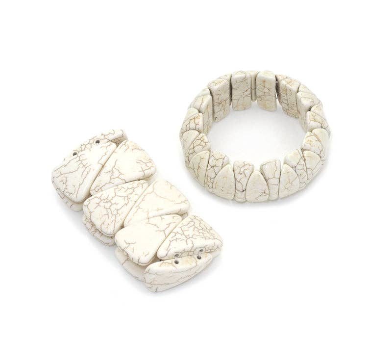 White Turquoise Adjustable Stretch Bracelet, Sku#U1467