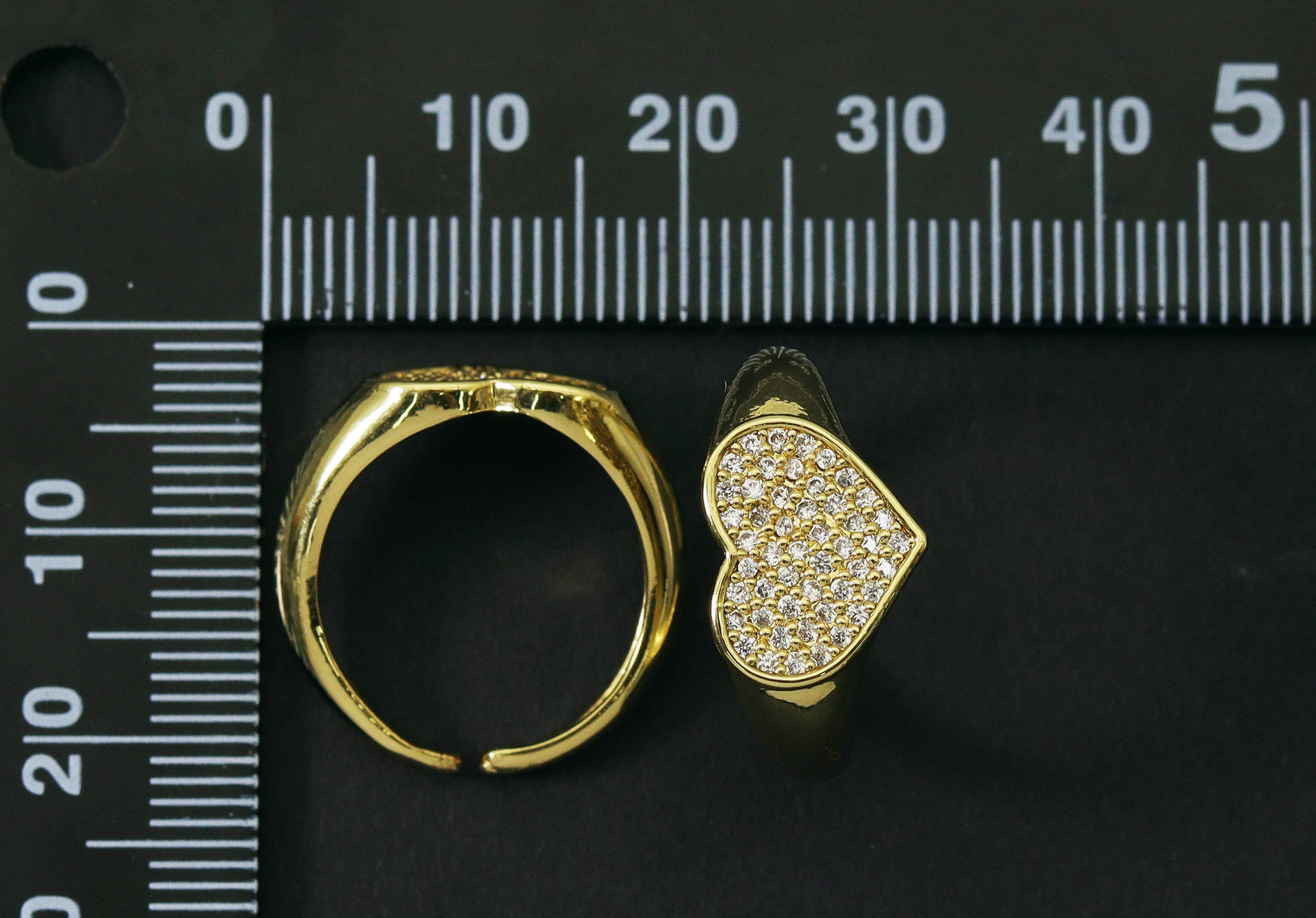 CZ Heart Ring,Sku#O90