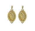 Gold CZ Horse Oval Charm, Sku#LK679