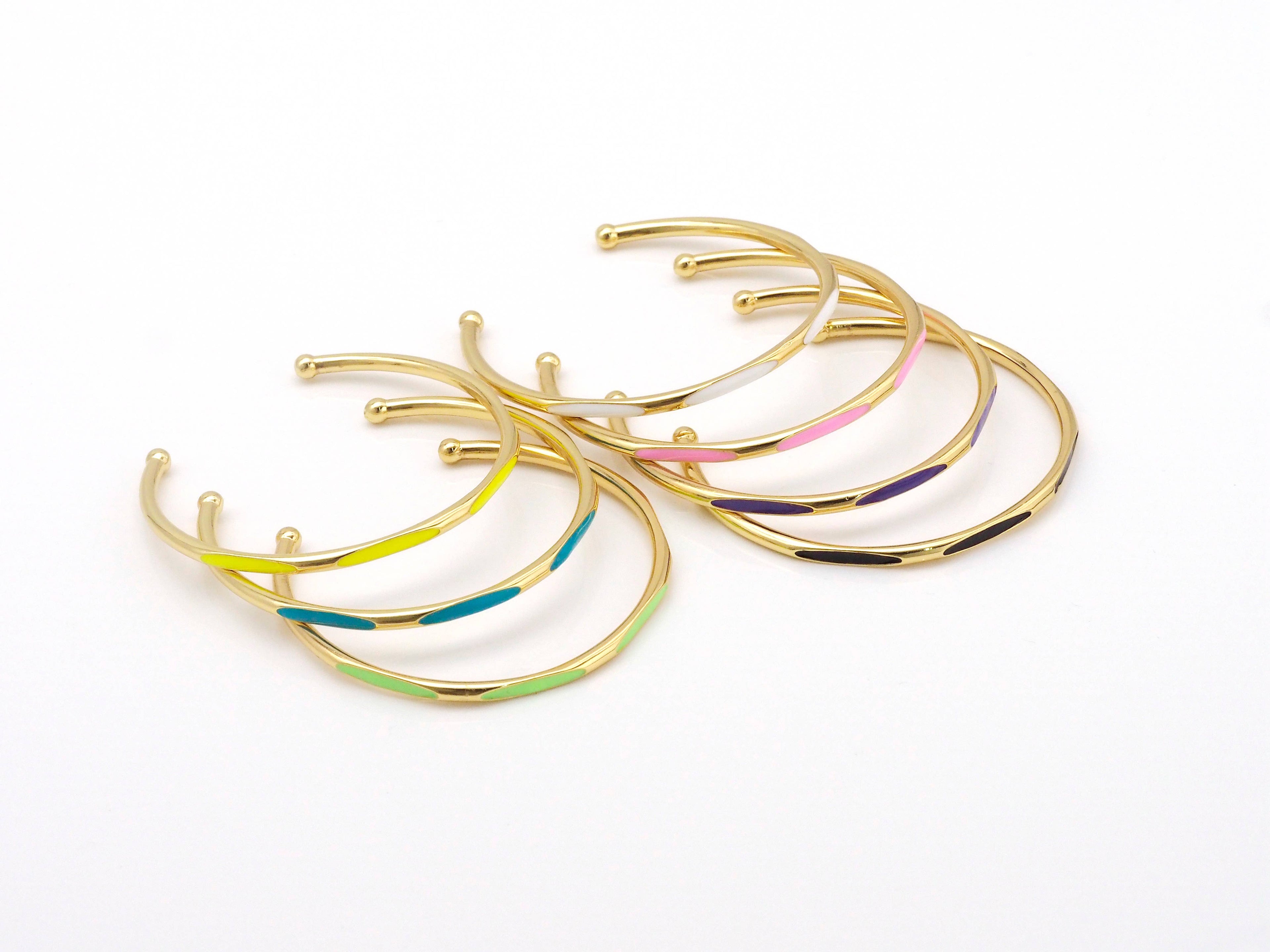Colorful Enamel Thin Bangle Bracelet, O71