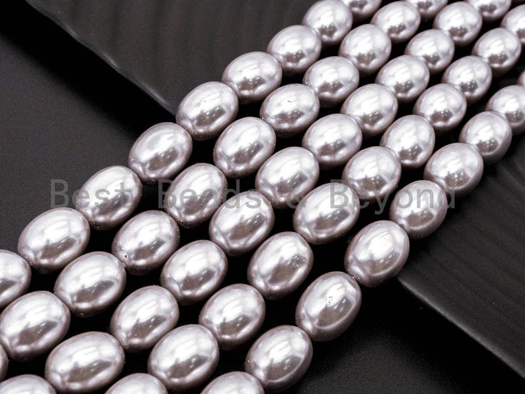 Gray  Natural Mother of Pearl beads,10x13mm/16x19mm Pearl Oval beads, Loose Oval Smooth Pearl Shell Beads, 16inch strand, SKU#T76