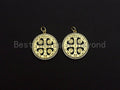 18K Gold Saint Bendict Benito Pendant Charm, Cubic Zirconia Charm, Regilous Jewelry Findings, 22mm,sku#Z852