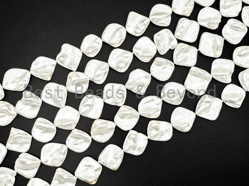 Quality Natural Mother of Pearl baroque beads, 15-21mm,White Irregular Shape Plated Pearl Shell Beads, 16inch strand, SKU#T108