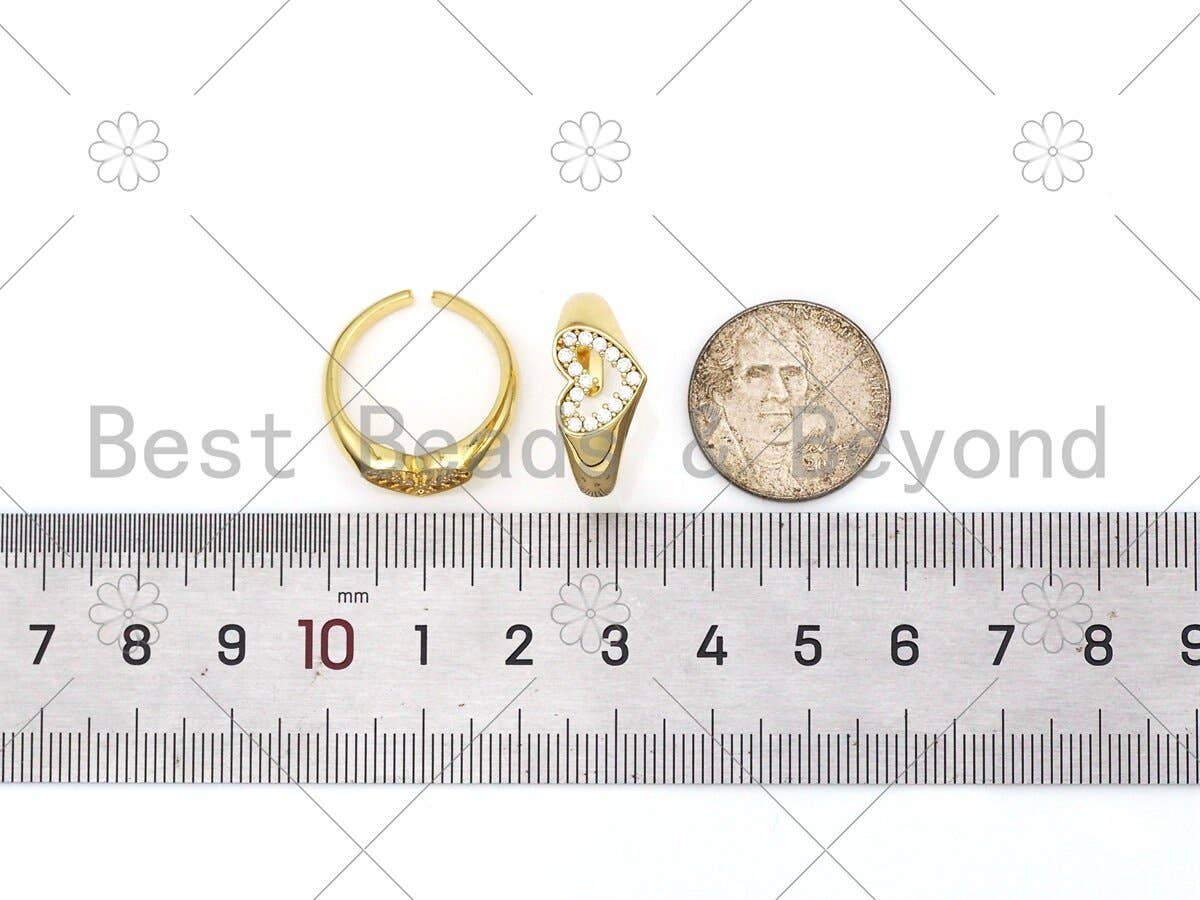 CZ Heart Shape Adjustable Ring, Sku#X256