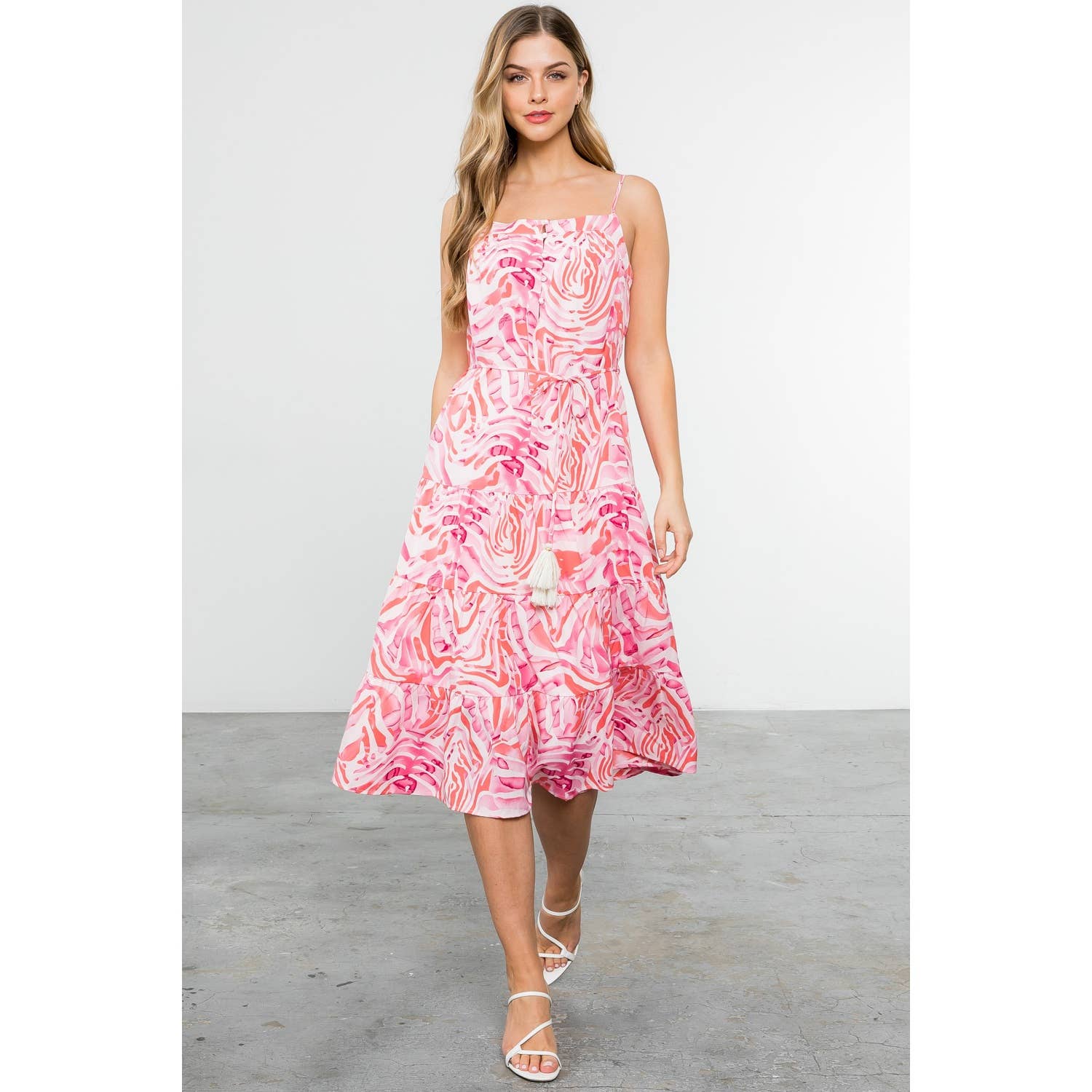 IAH- Abstract Print Tiered Dress