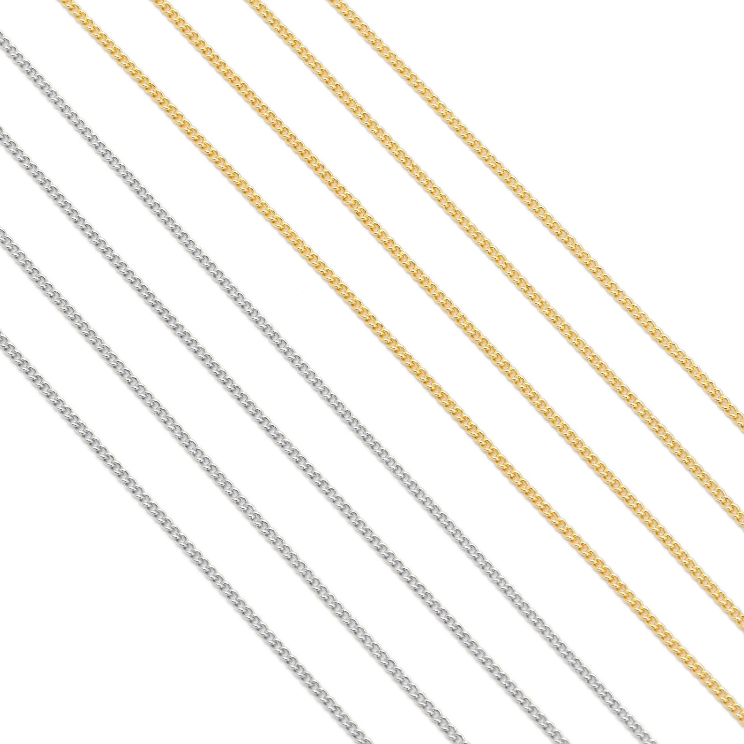 Dainty Thin Flat cuban link chain by Yard, sku#B377
