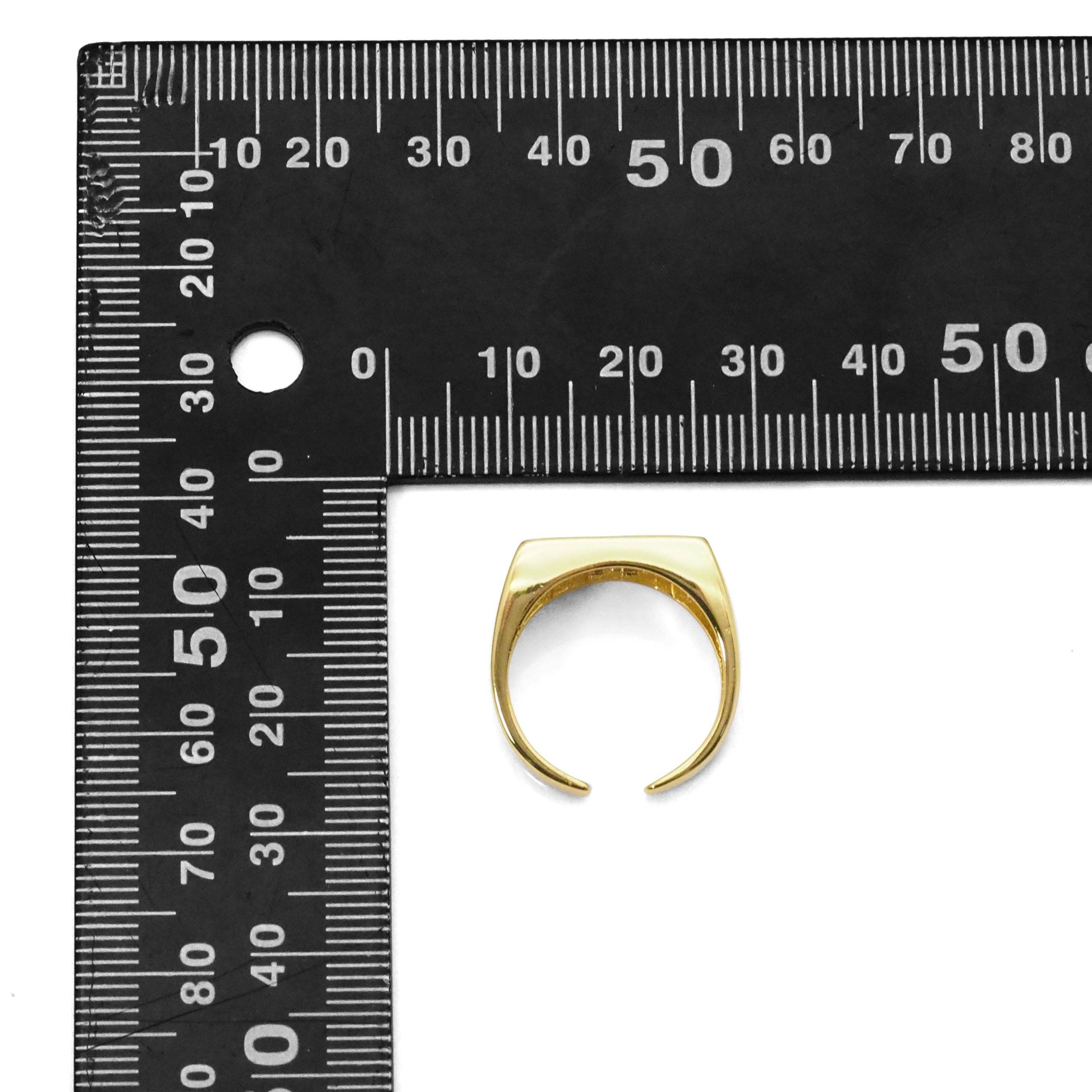 Gold CZ Rectangle Adjustable Ring, Sku#Y779