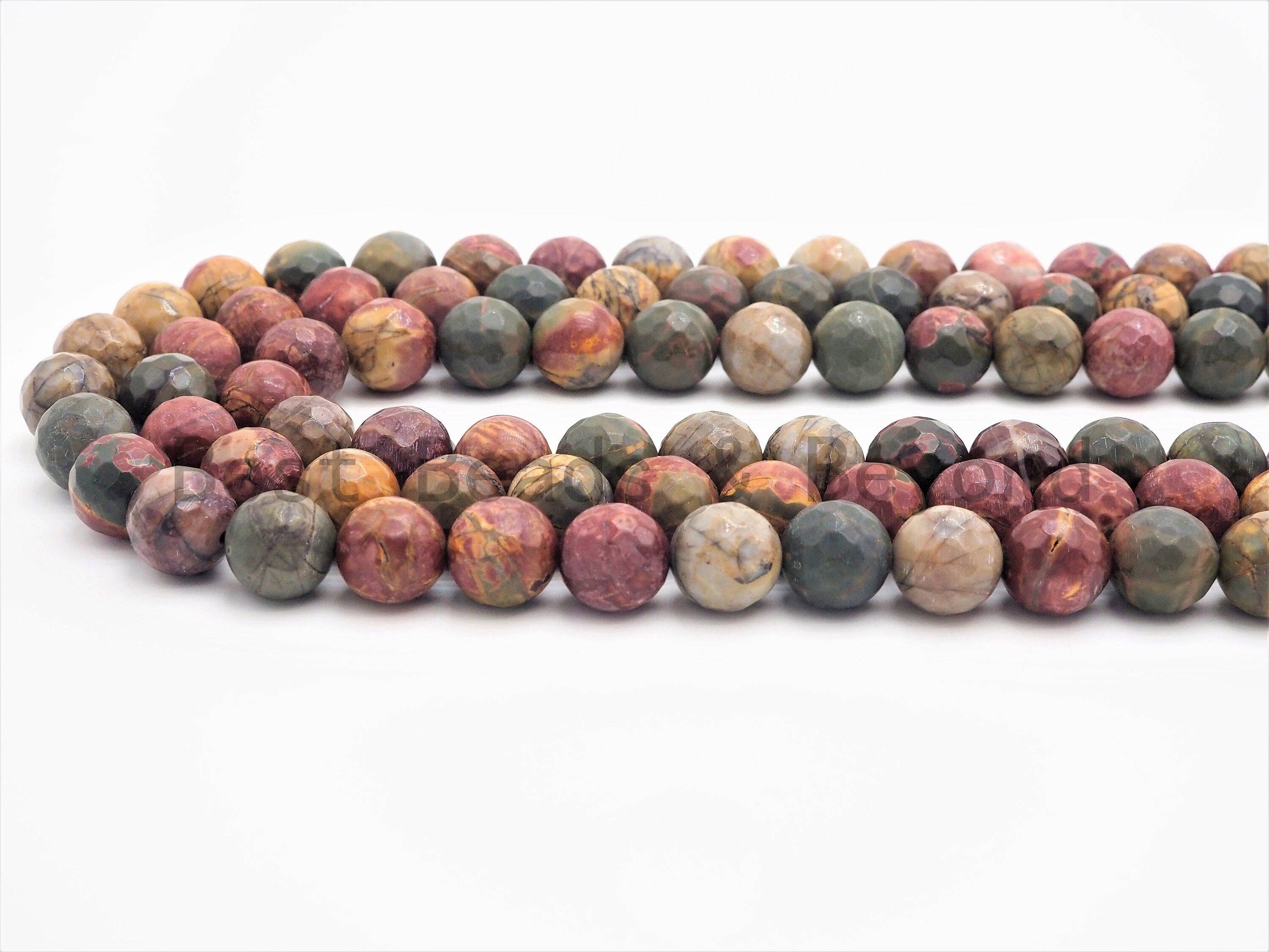 Natural Faceted Round Red Picasso Jasper beads, 6/8/10/12mm Natural Gemstone beads, Natural Red Jasper Beads, 15.5inch strand, SKU#U387