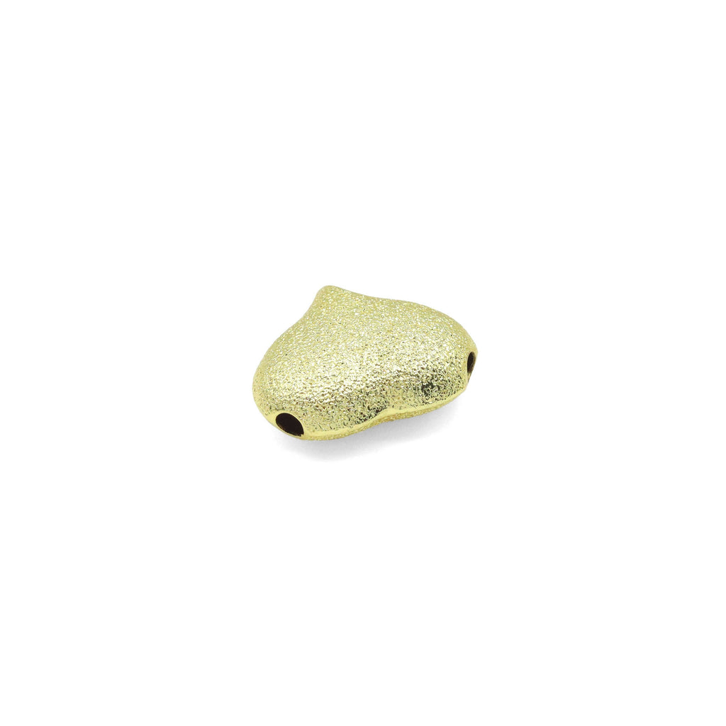 Sparkly Gold Puffy Heart Shape Charm Pendant, Sku#LD644