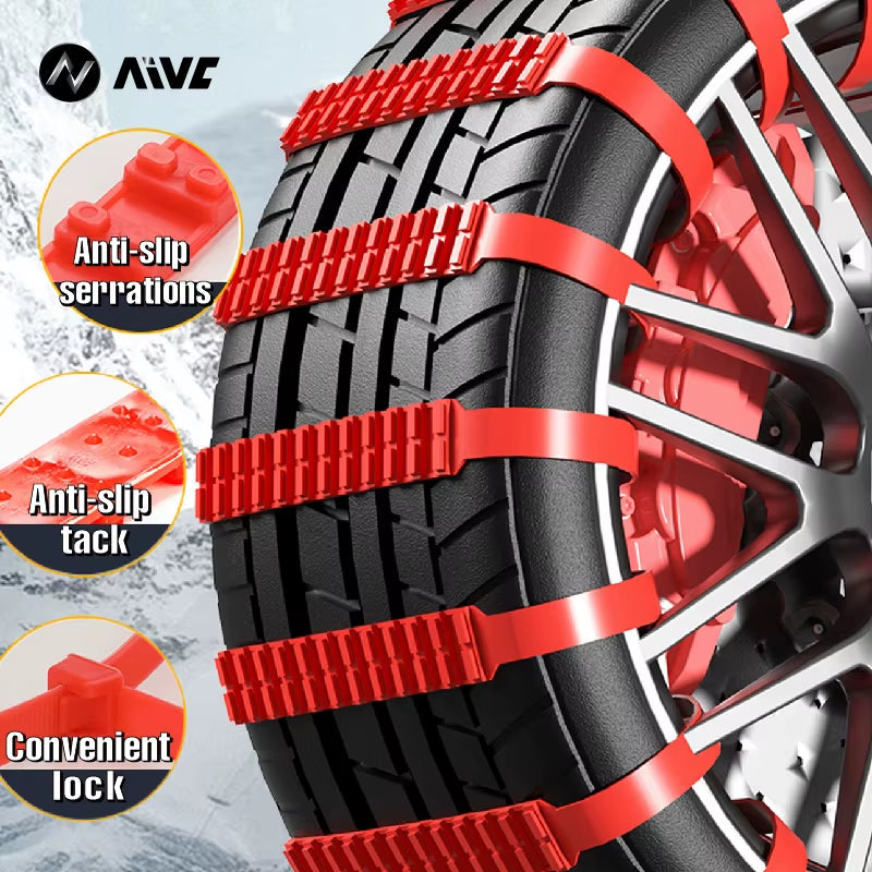 AIVC Anti-Skid Snow Chains for Car Motorcycles Winter and Bad Terrain Wheels Anti-Slip Emergency Universal Lockout Artifact