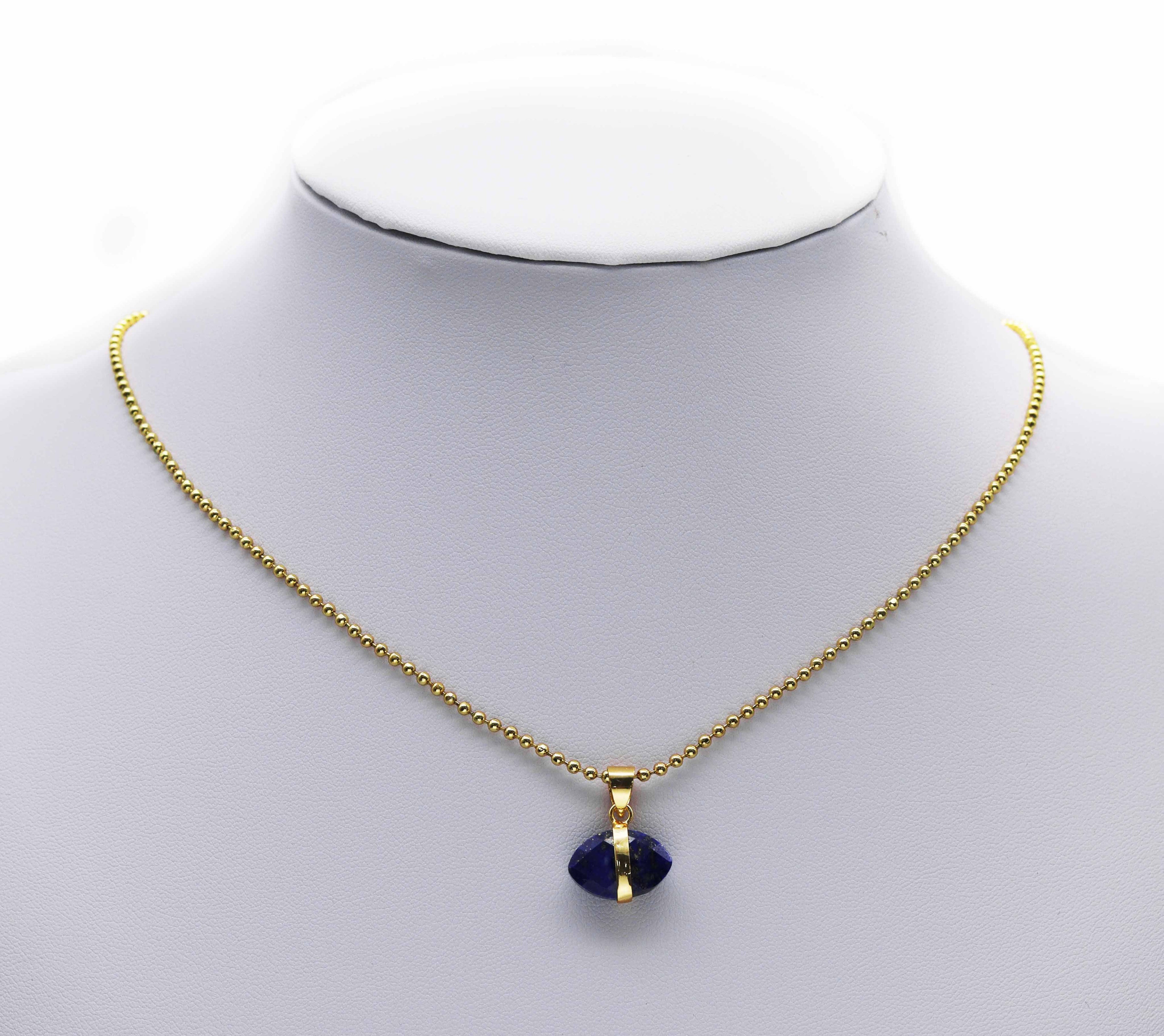 Gold Oval Gemstone Charm, Sku#LY20