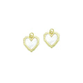 White Pearl Textured edge Heart Frame Charm Pendant,Sku#LK1217