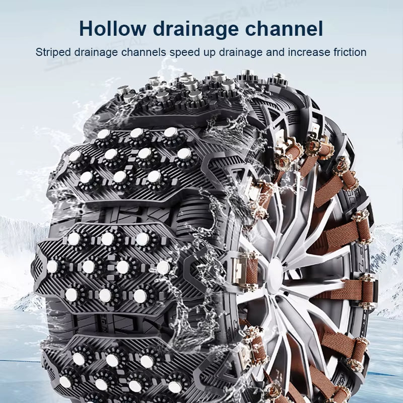 SEAMETAL 4PCS Car Winter Tire Wheels Snow Chains Snow Tire Anti-Skid Chains Wheel Tyre Cable Belt Winter Outdoor Emergency Tools