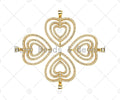 CZ Micro Pave Circled Heart Shape Pendant/Charm,CZ Dainty Gold Charm, 25x26mm,Sku#LD77