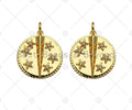 CZ Micro Pave Star Flower Coin Shape Pendant/Charm,14K Gold Filled Medallion Charm, Necklace Bracelet Charm Pendant,17x19mm,Sku#ZX36