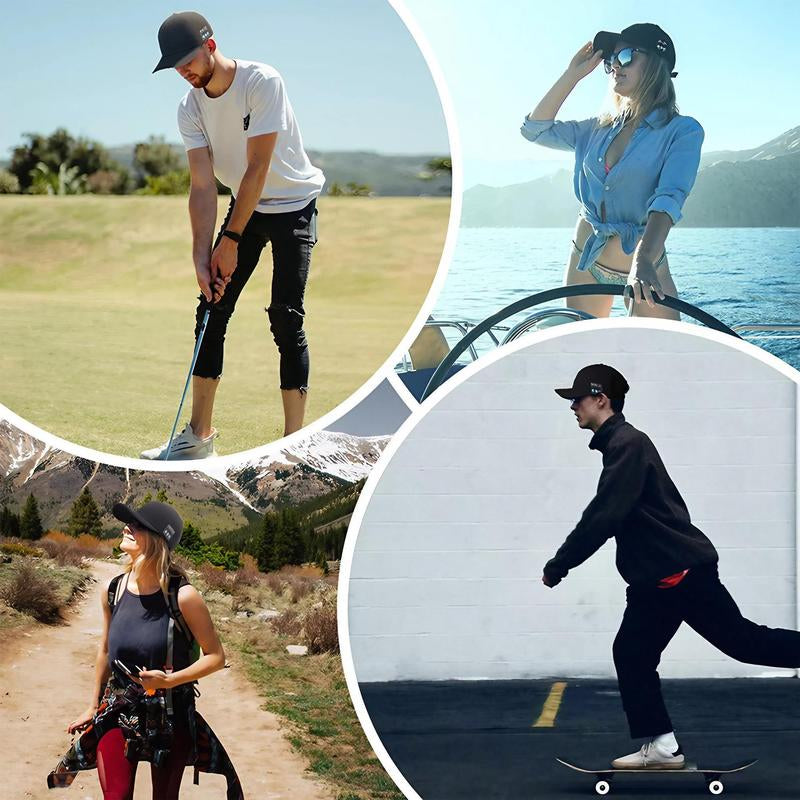 Wireless Bluetooth Sports Baseball Cap and Headphones, Breathable and Sweat-Proof Adjustable Headband Music Cap, High-Definition Microphone for Hands-Free Calling, Removable and Washable Sun-Protective Mesh Fabric.