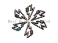 Colored Connector CZ Micro pave Lightning Bolt Clasp, Green/Fuchsia/Cobalt/Purple/Turquoise CZ Pave Clasp,15x28mm, sku#H153