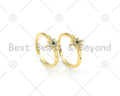 CZ Micro Pave North Star Shape Adjustable Ring,Sku#O78