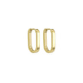 Gold Oval Zero Geometry Huggie Earrings, Sku#A257