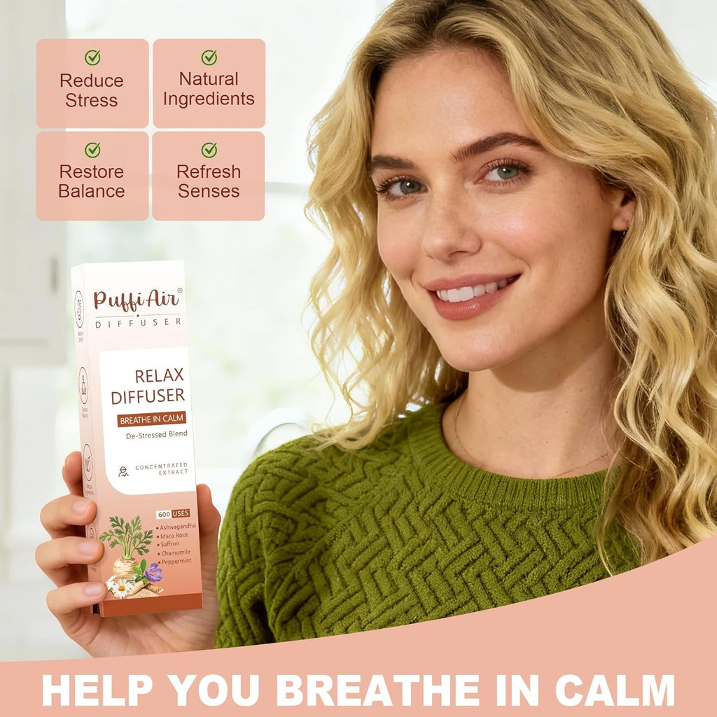 Herbal Diffuser Duo, Sleep and Relax Diffuser Pens with Extract of Melatonin, Chamomile and Other Biotanicals, 100% Natural Swap - up to 600 Uses (Varies by Usage), Stress Relief Duo