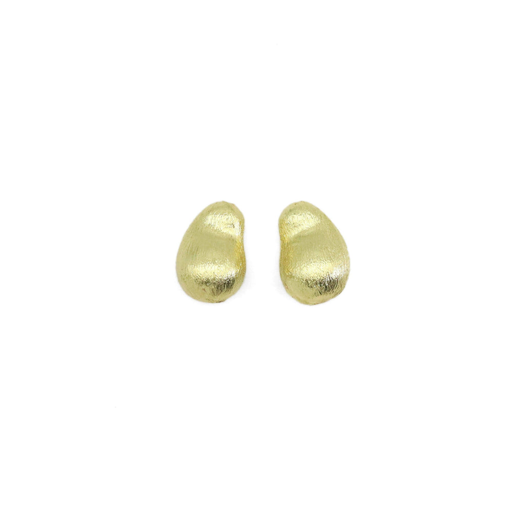 Gold Brushed Gold Bean Space Bead, Sku#Y919