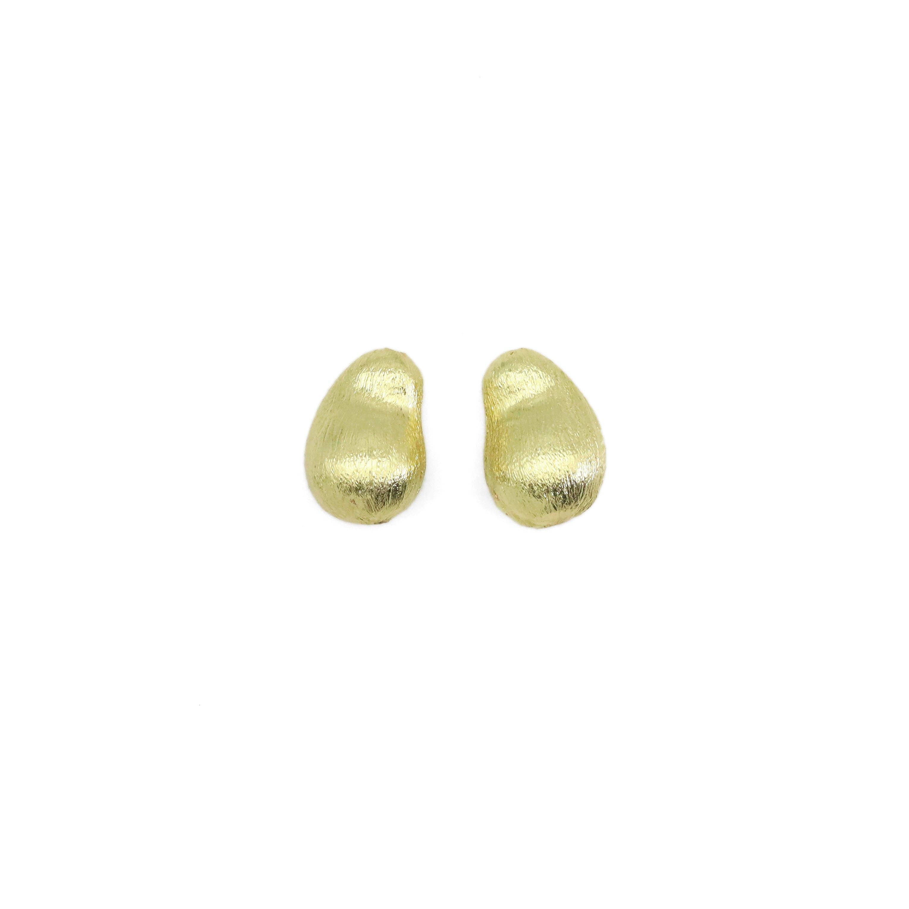 Gold Brushed Gold Bean Space Bead, Sku#Y919