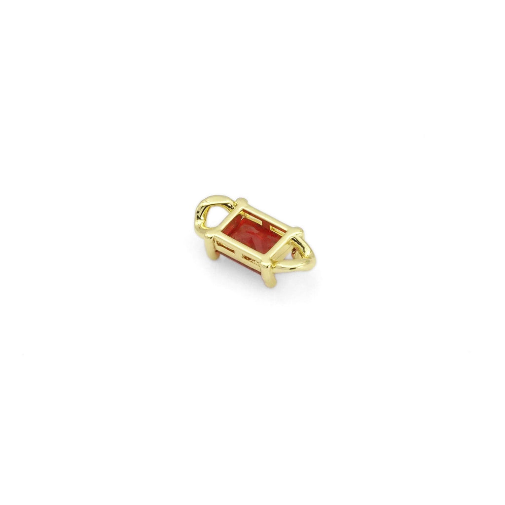 Gold Colorful Square CZ Connector, Sku#LX287