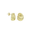 Gold Swirl snail Shape Stud Earrings, Sku#LX691