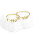 Clear CZ Gold Heart Hoop Earrings, Sku#LX257