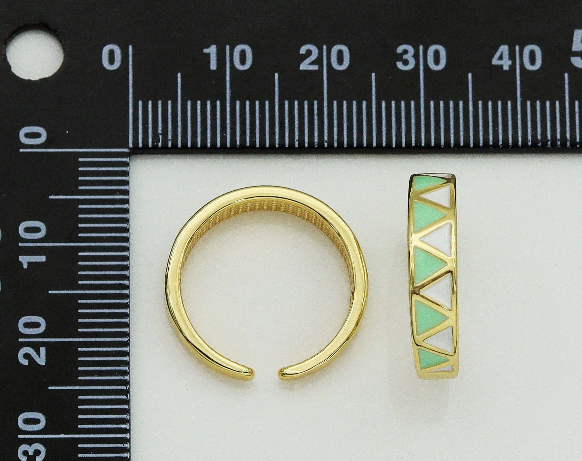 Enamel Triangle Adjustable Ring, Sku#X328