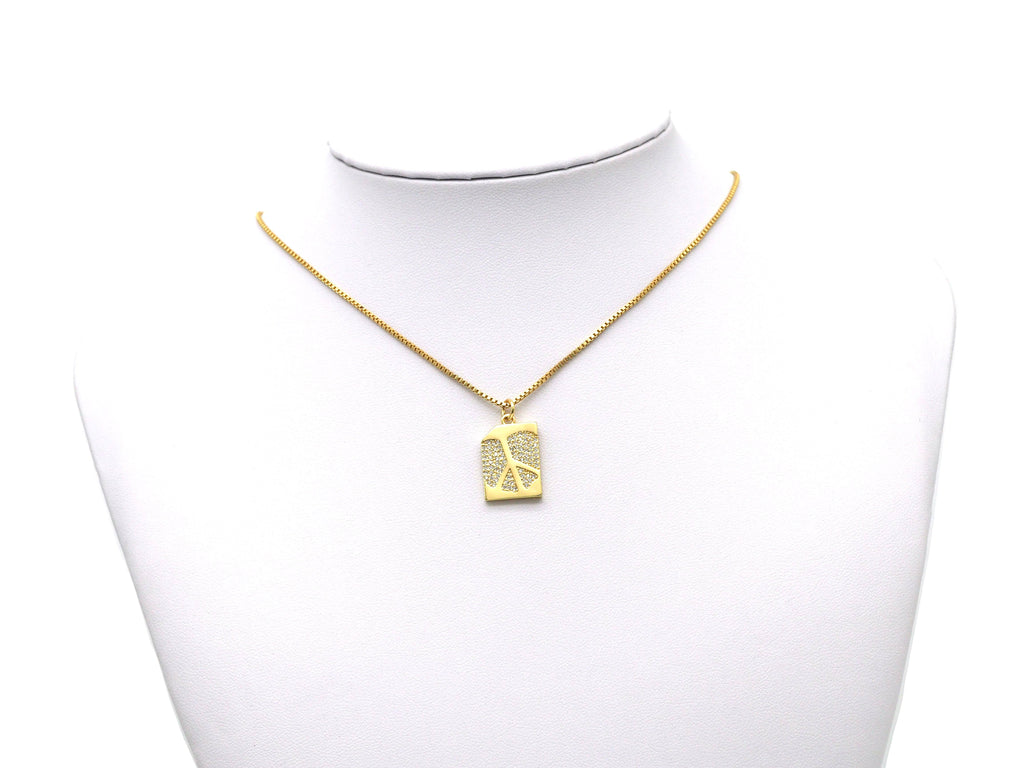 CZ Peace Sign Charm, Sku#F1455