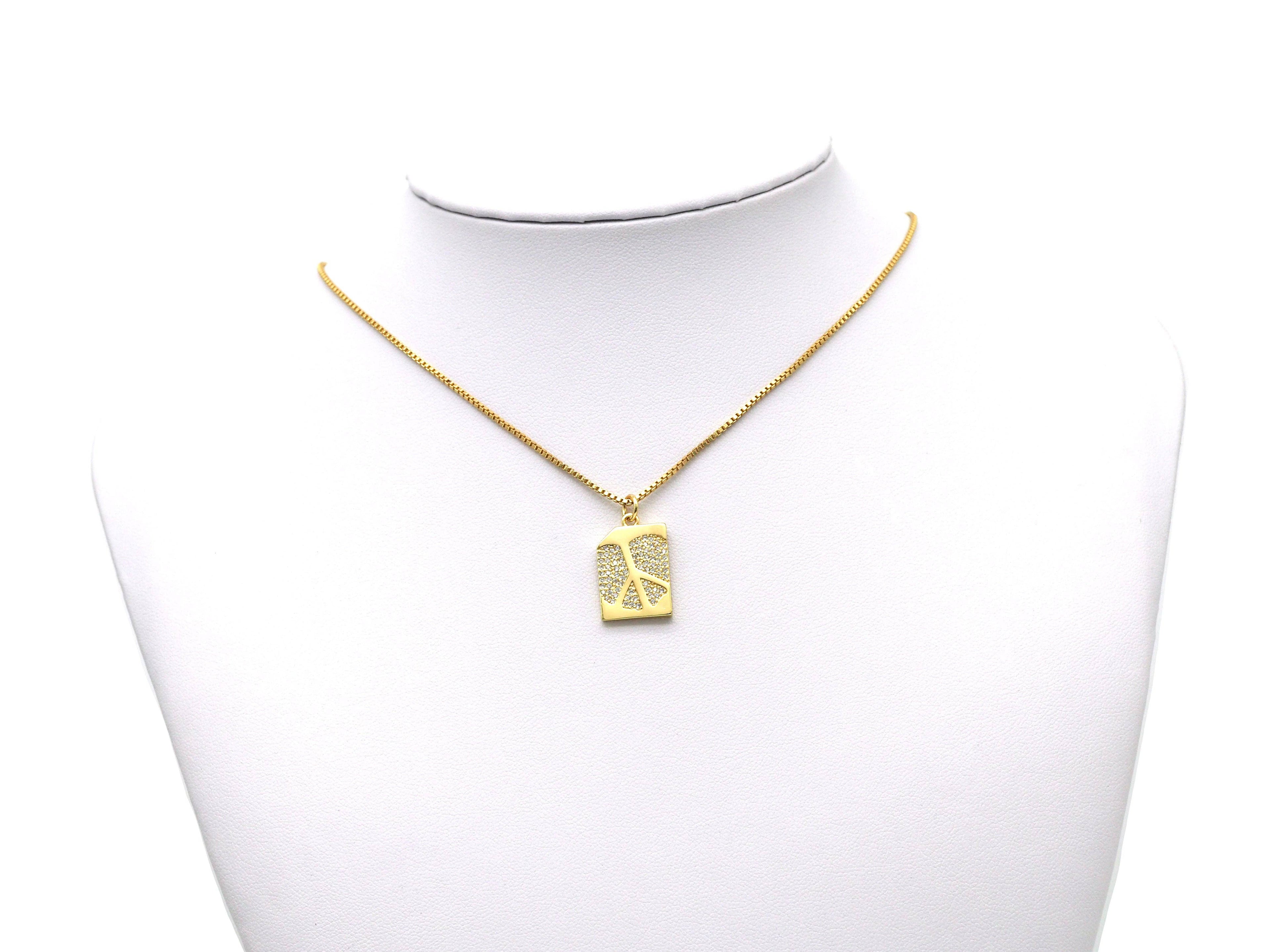 CZ Peace Sign Charm, Sku#F1455