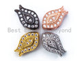 CZ Micro Pave Tulip Flower Spacer Beads,Cubic Zironia Gold/Silver/Rose Gold/Black Spacer Beads,12x5x7mm, sku#N18