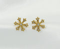 CZ Snowflake Stud Earrings, Sku#FH198