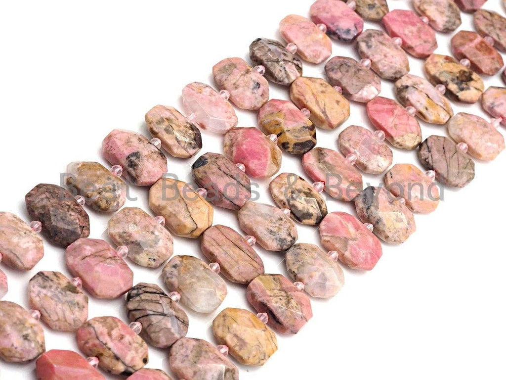 High Quality Natural Rosedochrosite Rectangle Faceted Beads, Natural Rhodochrosite beads, 16x22mm, sku#U655