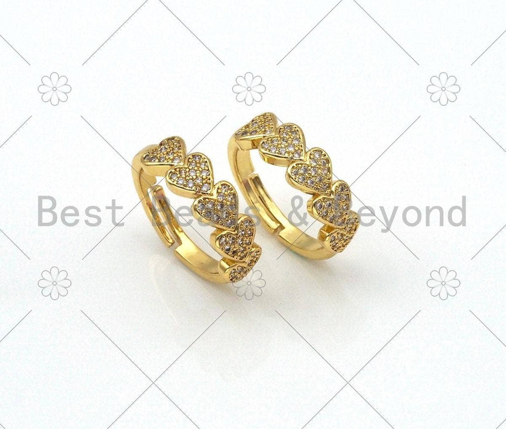 CZ Heart  Adjustable Ring, Sku#LD139