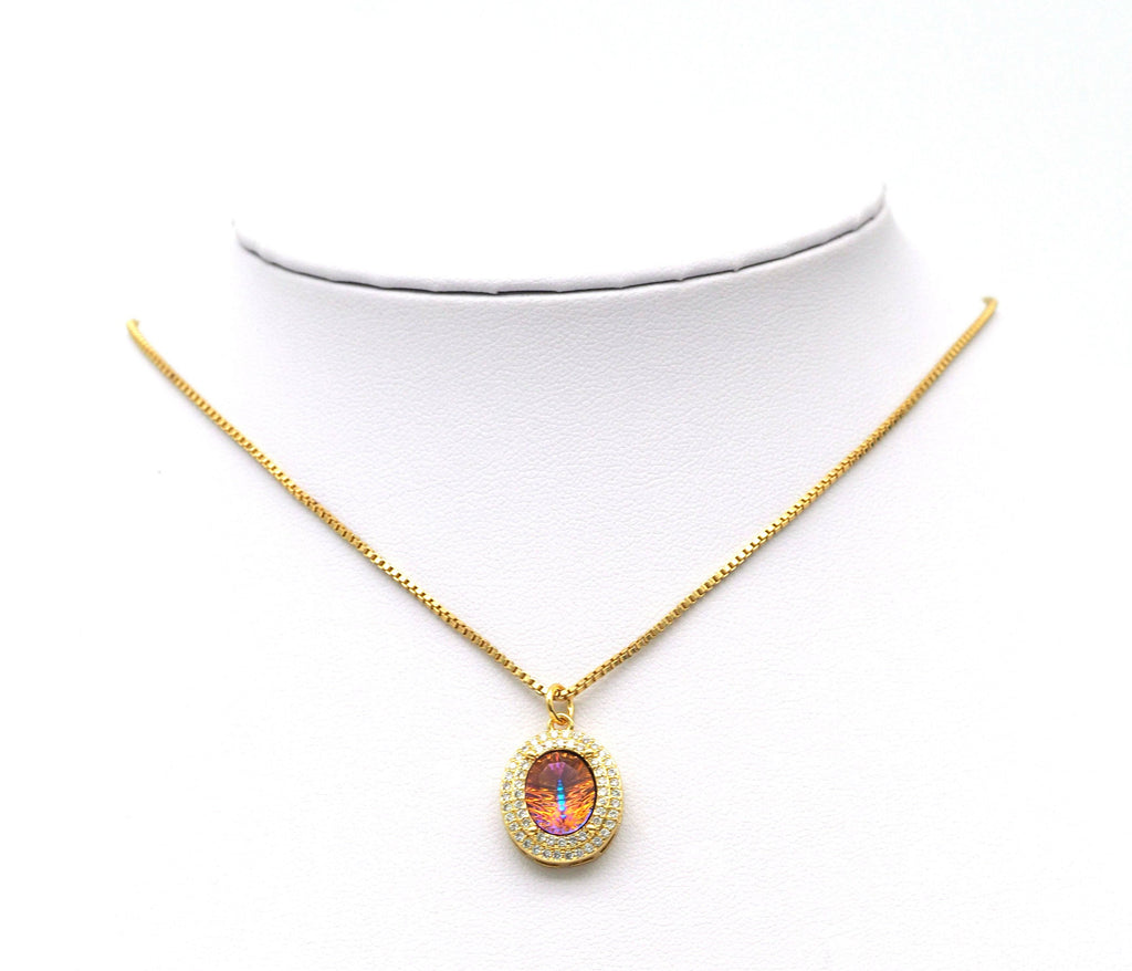 CZ Oval Charm, Sku#Y627