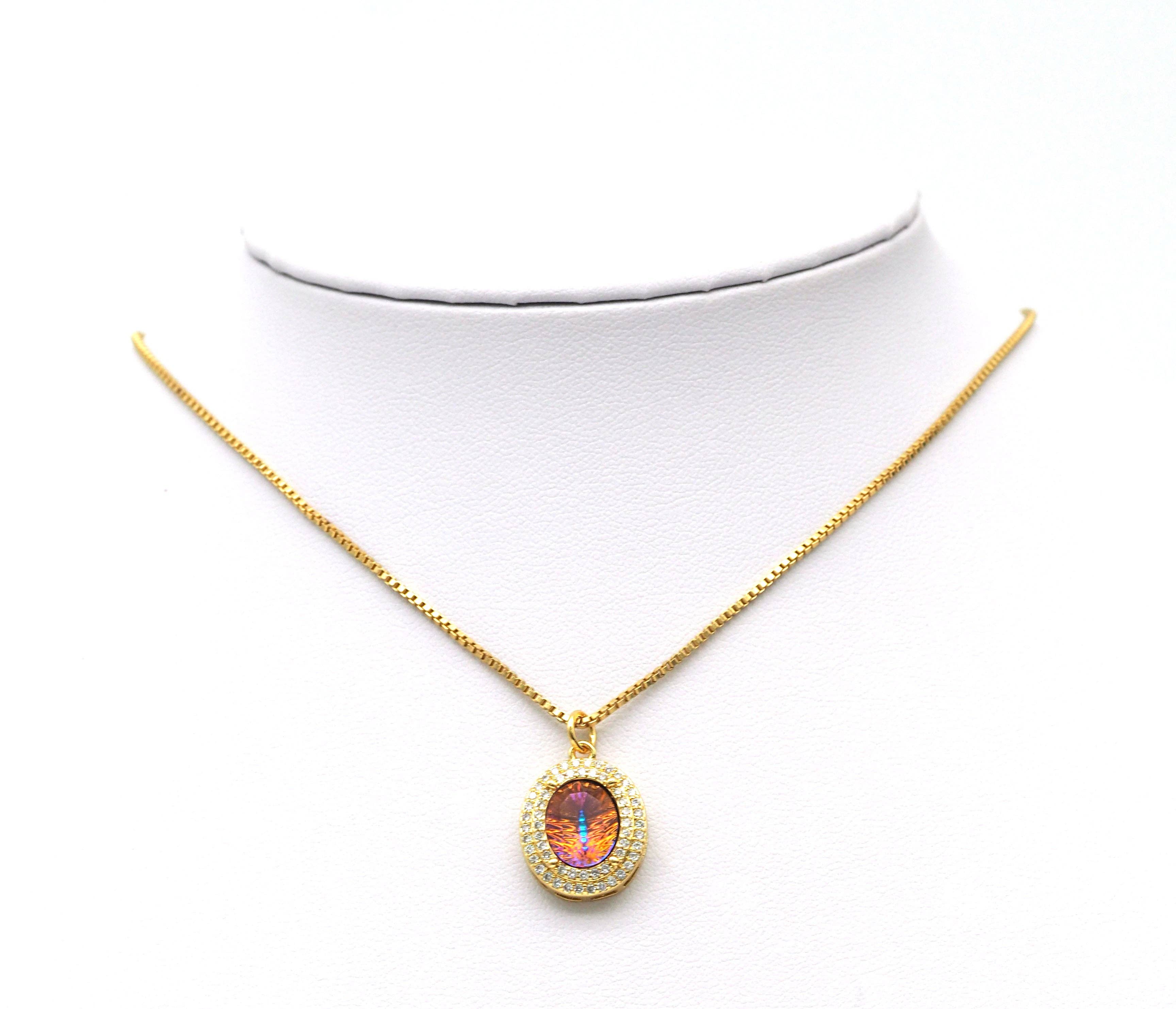 CZ Oval Charm, Sku#Y627