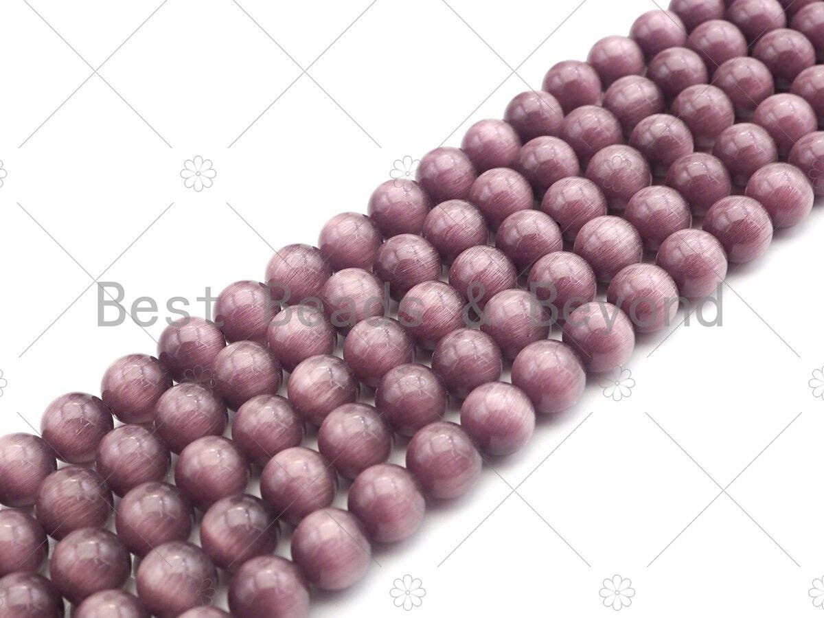 Cat's Eye Brown Round Beads, Sku#UA165c