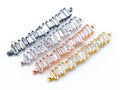 Clear CZ Micro Pave Bar Connector, Pave Connector beads, 6x38mm, sku#E166C