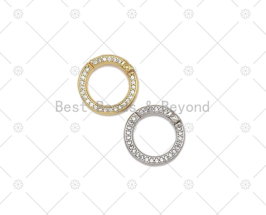 Spring Gate, Gold/Silver Round Clasp, Snap Clip Trigger Clasp, Spring Buckle for Chain Purse Key Jewelery, 15mm, Sku#H329