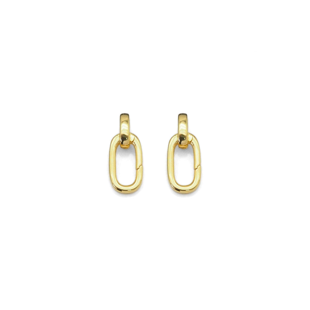 Gold Oval Link Lock Clasp Charm Holder, Sku#Y835