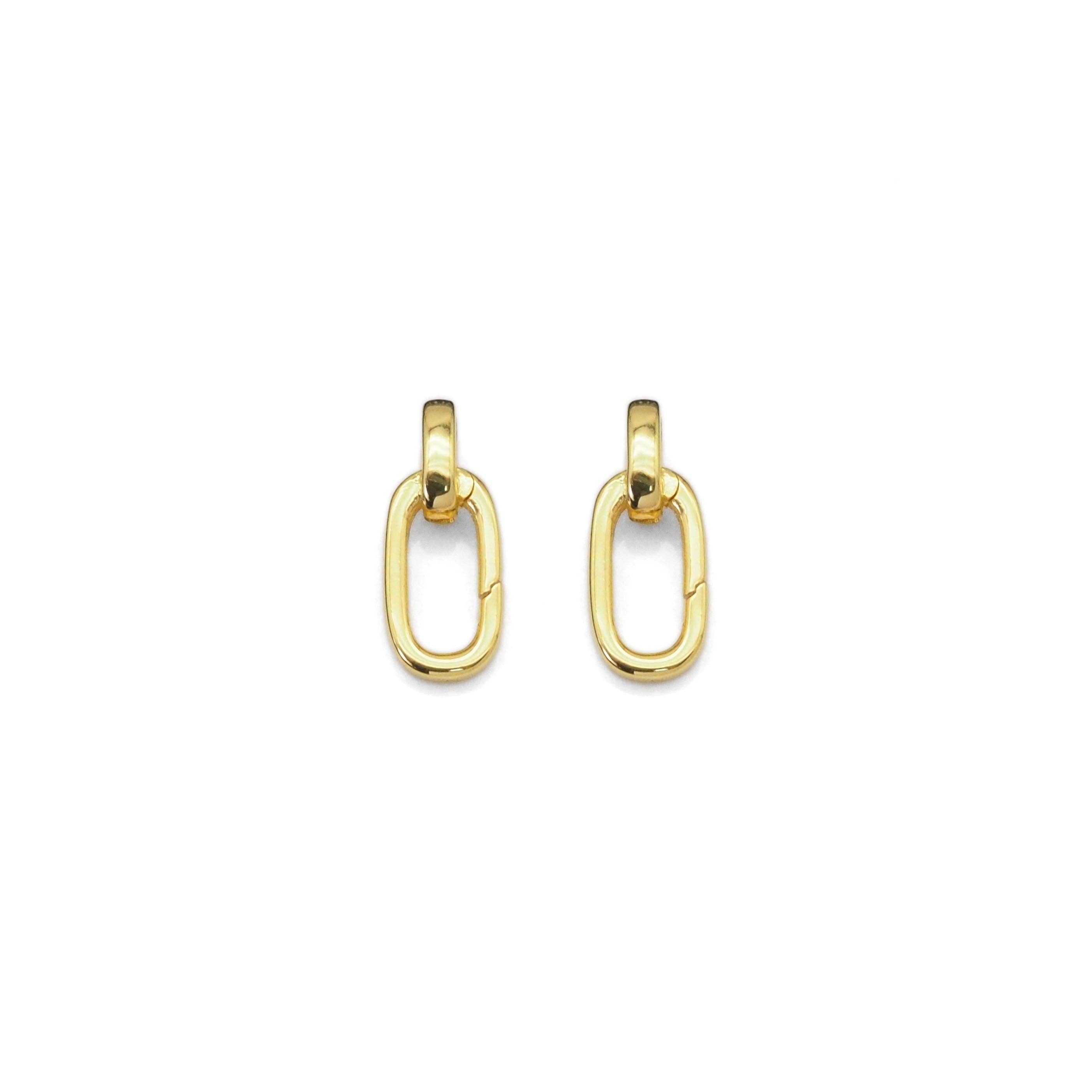 Gold Oval Link Lock Clasp Charm Holder, Sku#Y835