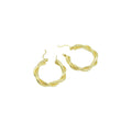 Gold Twisted Hoop Earrings, Sku#JL194